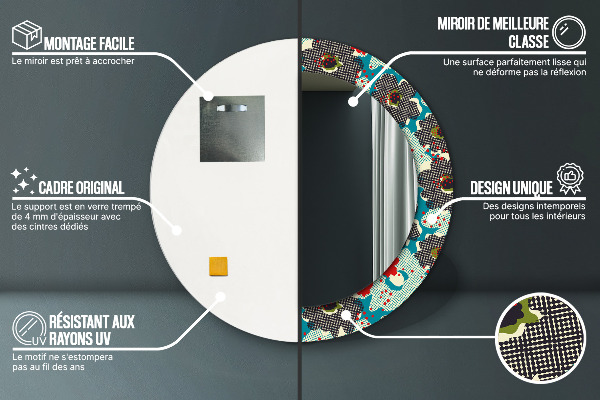 Dekorativno ogledalo Vzorec retro cvetov