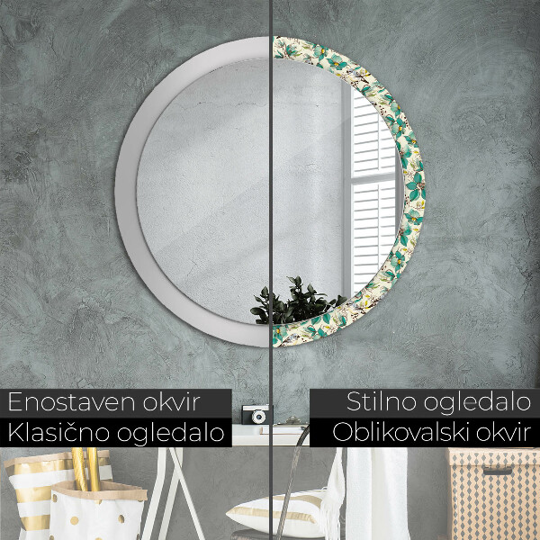 Dekorativno ogledalo Cvetje in ptice