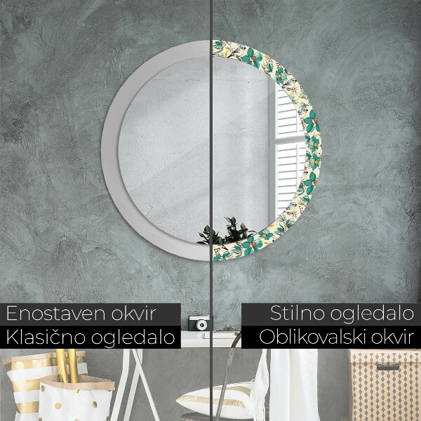Dekorativno ogledalo Cvetje in ptice
