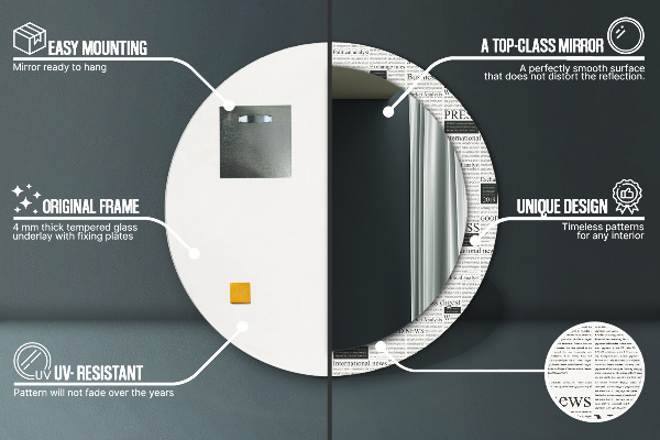 Ogledalo z okrasnim okvirjem Vzorec iz časopisov