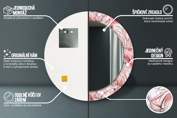 Dekorativno ogledalo Plamenski vzorec