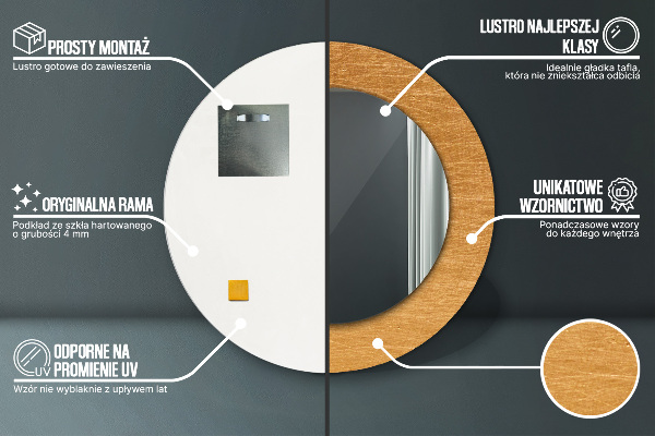 Ogledalo z okrasnim okvirjem Kovinska površina