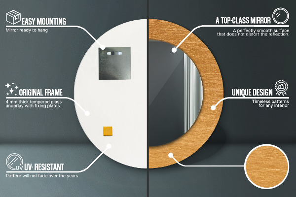 Ogledalo z okrasnim okvirjem Kovinska površina