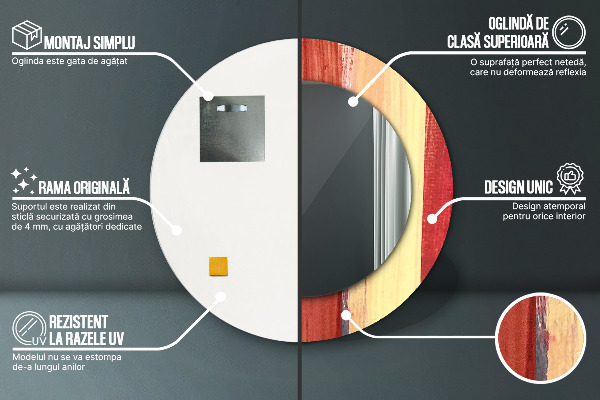 Ogledalo z okrasnim okvirjem Abstraktna slika