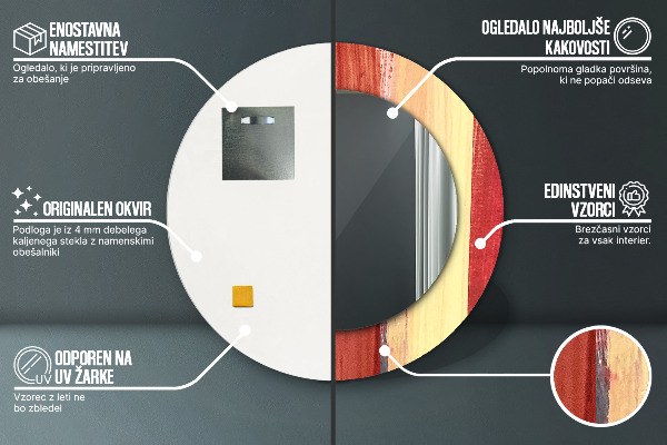 Ogledalo z okrasnim okvirjem Abstraktna slika