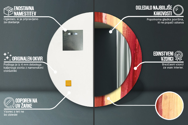 Ogledalo z okrasnim okvirjem Abstraktna slika