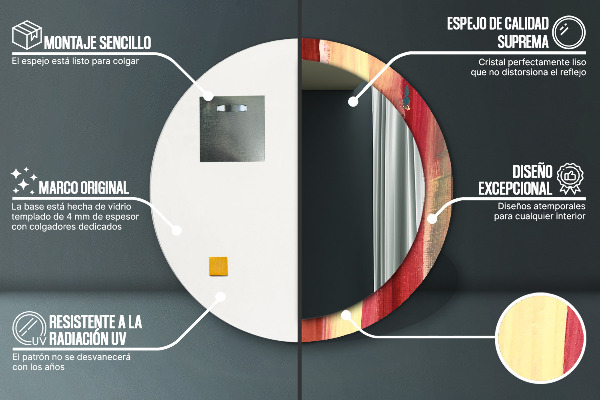 Ogledalo z okrasnim okvirjem Abstraktna slika