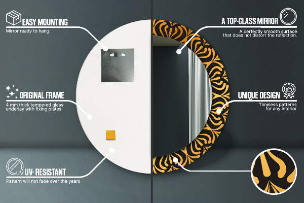 Ogledalo z okrasnim okvirjem Zlata mandala