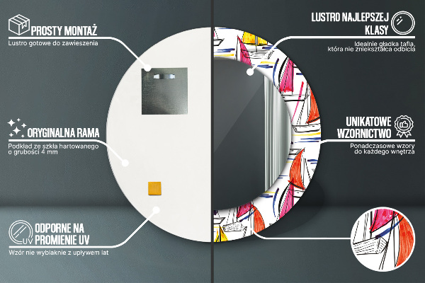 Ogledalo z okrasnim okvirjem Łódź na jezeru