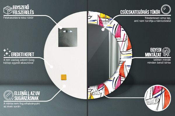 Ogledalo z okrasnim okvirjem Łódź na jezeru