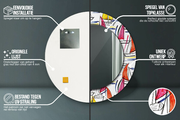 Ogledalo z okrasnim okvirjem Łódź na jezeru