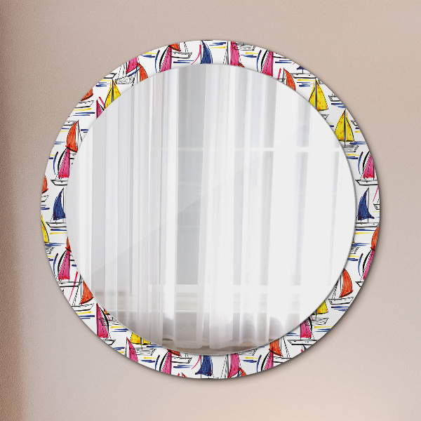 Ogledalo z okrasnim okvirjem Łódź na jezeru