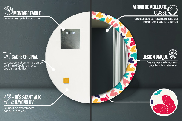 Ogledalo z okrasnim okvirjem Pisana srca