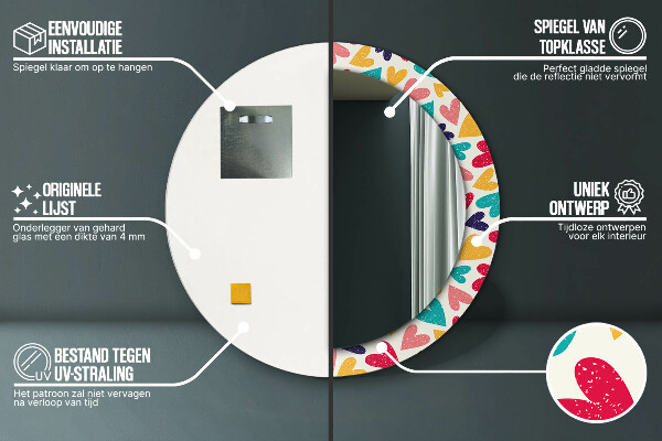 Ogledalo z okrasnim okvirjem Pisana srca