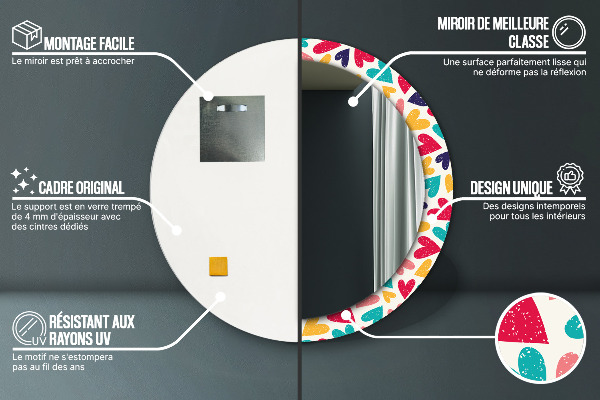 Ogledalo z okrasnim okvirjem Pisana srca