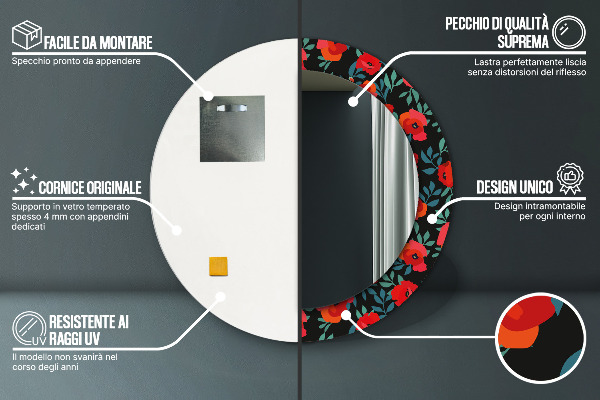 Okrasno ogledalo Seme rdečega maka