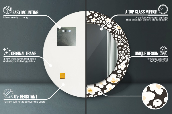 Tiskano ogledalo Stokrotka Slonokoščena