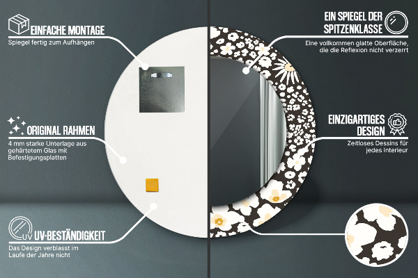 Tiskano ogledalo Stokrotka Slonokoščena