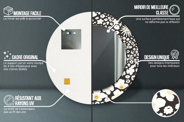 Tiskano ogledalo Stokrotka Slonokoščena