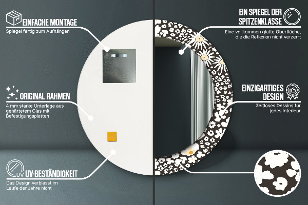 Tiskano ogledalo Stokrotka Slonokoščena