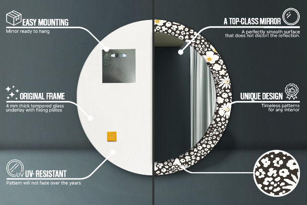 Tiskano ogledalo Stokrotka Slonokoščena