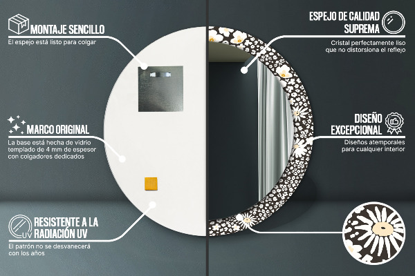 Tiskano ogledalo Stokrotka Slonokoščena