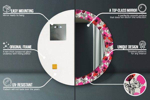 Tiskano ogledalo Roza maki