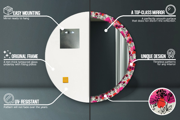 Tiskano ogledalo Roza maki