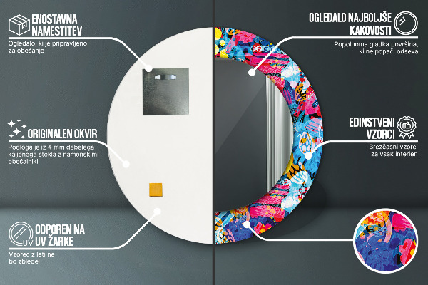 Tiskano ogledalo Barvita pisava