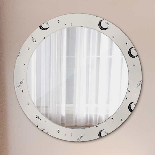 Ogledalo s potiskanim okvirjem Cvetne rastline doodle