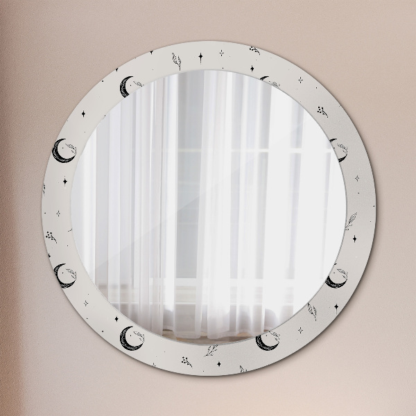 Ogledalo s potiskanim okvirjem Cvetne rastline doodle