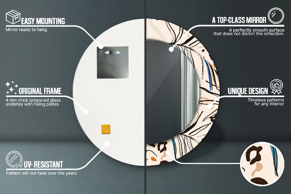 Dekorativno ogledalo Rože z vzorcem džungle