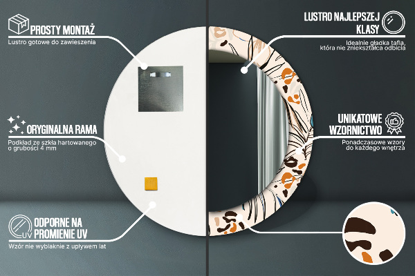 Dekorativno ogledalo Rože z vzorcem džungle