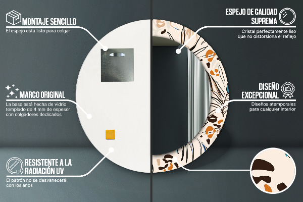 Dekorativno ogledalo Rože z vzorcem džungle