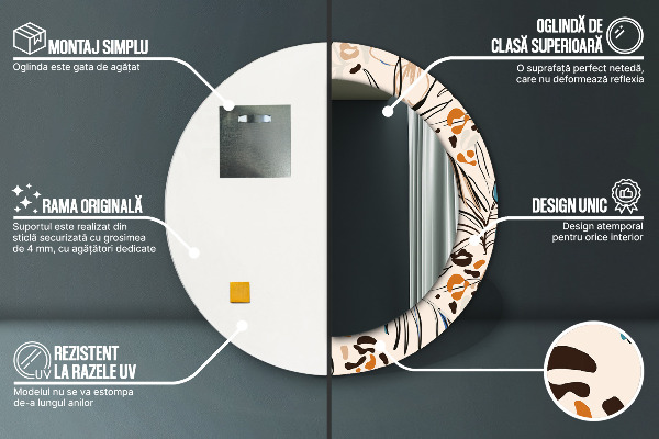 Dekorativno ogledalo Rože z vzorcem džungle