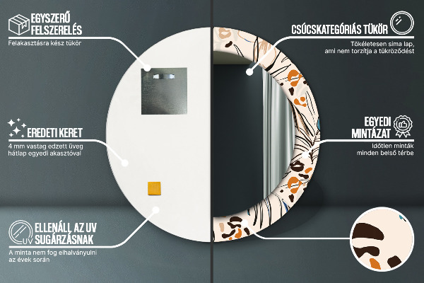 Dekorativno ogledalo Rože z vzorcem džungle