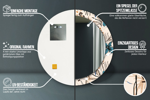 Dekorativno ogledalo Rože z vzorcem džungle