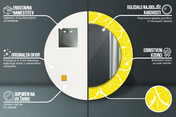 Dekorativno ogledalo Limonin vzorec