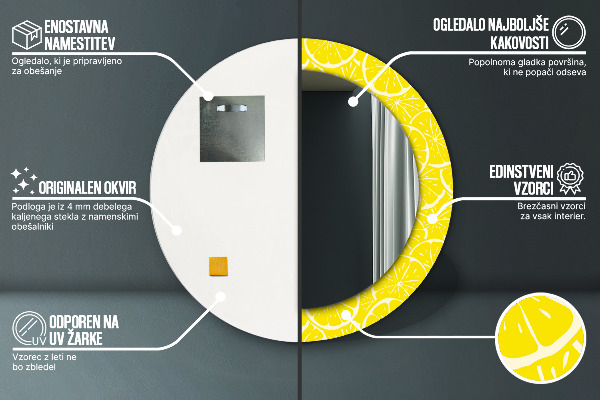 Dekorativno ogledalo Limonin vzorec