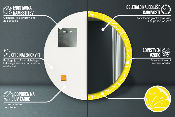 Dekorativno ogledalo Limonin vzorec