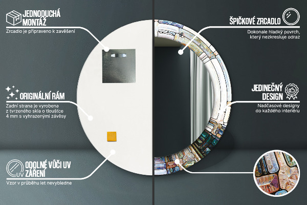 Okrasno ogledalo Izvlečno vitražno steklo