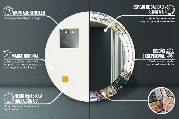 Okrasno ogledalo Izvlečno vitražno steklo