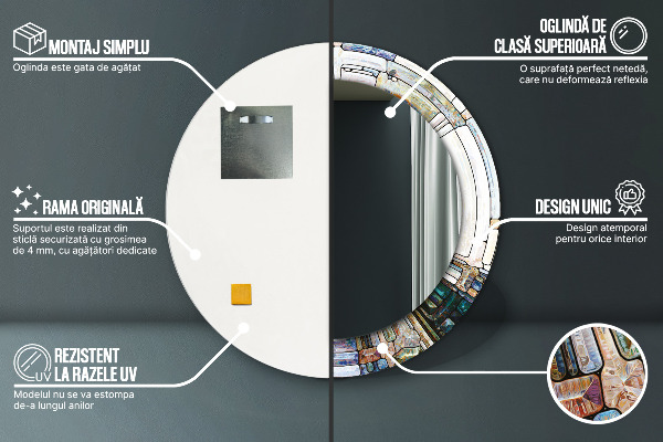 Okrasno ogledalo Izvlečno vitražno steklo