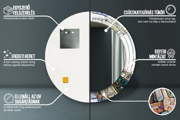 Okrasno ogledalo Izvlečno vitražno steklo