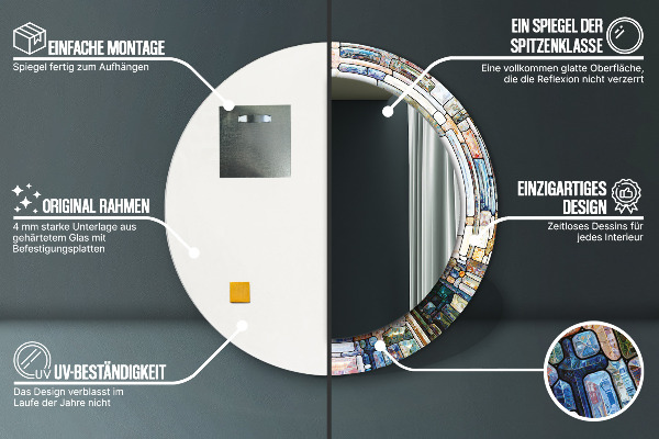 Okrasno ogledalo Izvlečno vitražno steklo