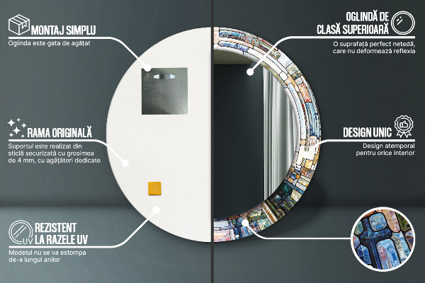 Okrasno ogledalo Izvlečno vitražno steklo