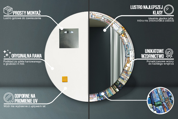 Okrasno ogledalo Izvlečno vitražno steklo