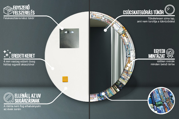 Okrasno ogledalo Izvlečno vitražno steklo