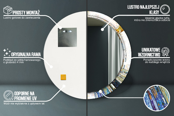 Okrasno ogledalo Izvlečno vitražno steklo