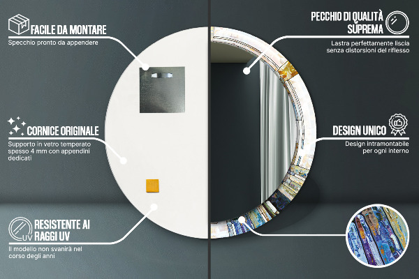 Okrasno ogledalo Izvlečno vitražno steklo